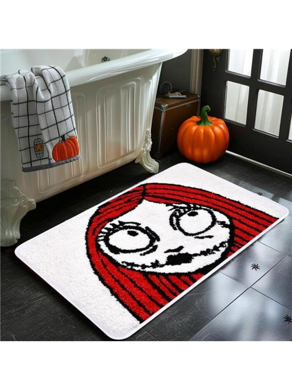 Nightmare Before Christmas Sally Bath Mat Halloween Non Slip Absorbent Rug Decor